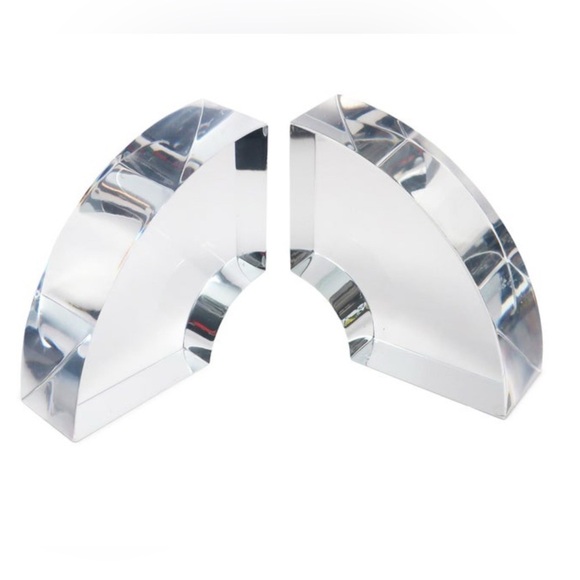 Set of Two Curved Astrolite Lucite Bookends Vintage - Picture 2 of 6